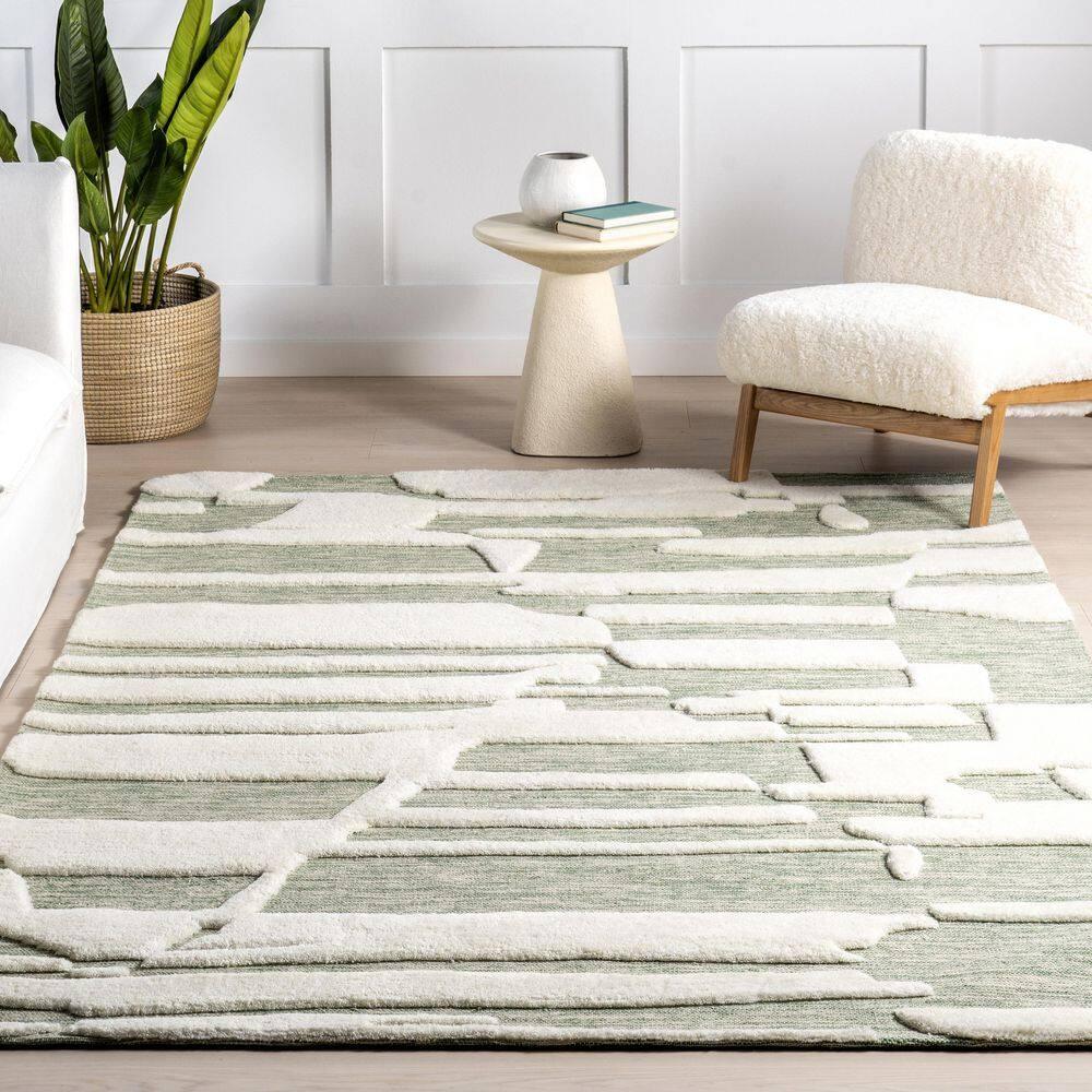Nuloom Babai New Zealand Wool Area Rug, 3' x 5', Green