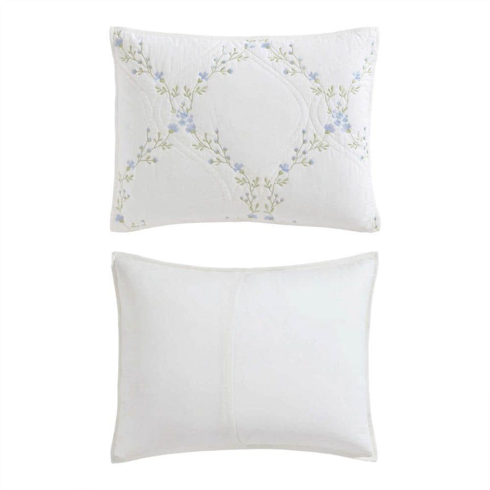 Laura Ashley Laura Ashley Floral Embroidery Cotton Reversible Quilt Set