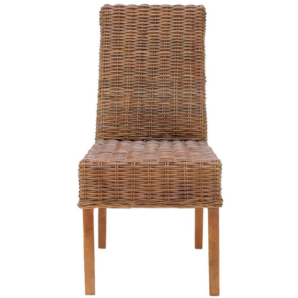 Sanibel 18''H Rattan Side Chair (Set of 2) - Antique Walnut - Safavieh