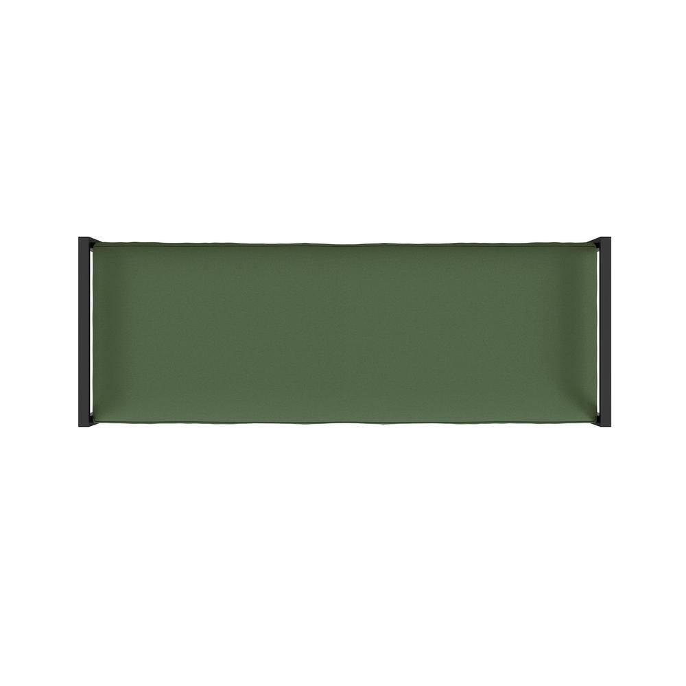 HomePop Modern Metal Bench Loden Green: Upholstered Rectangle for Entryway, End of Bed