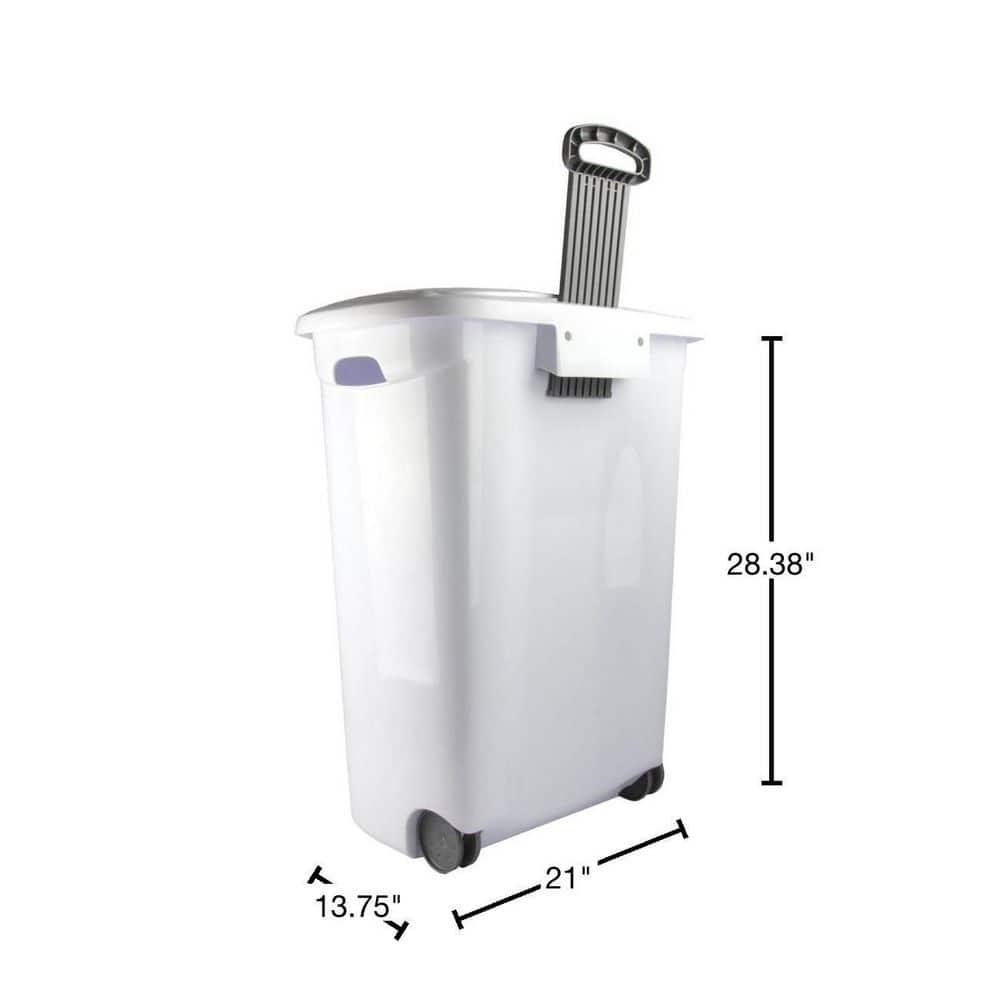 Sterilite Ultra Wheeled Laundry Hamper with Lid, Handle and Wheels for Easy Rolling of Clothes to and from the Laundry Room, Plastic, White, 18-Pack