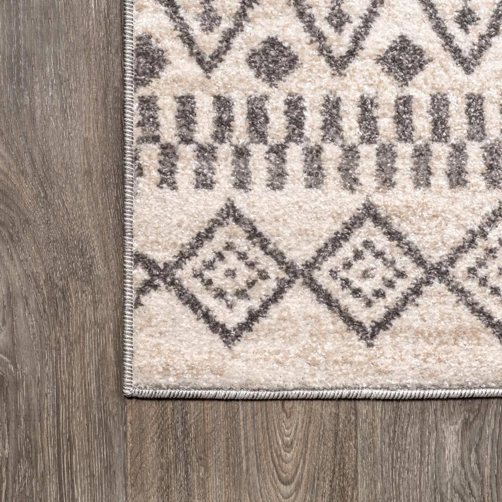 3'x5' Ifrane Berber Geometric Stripe Area Rug, Cream/Gray - JONATHAN Y