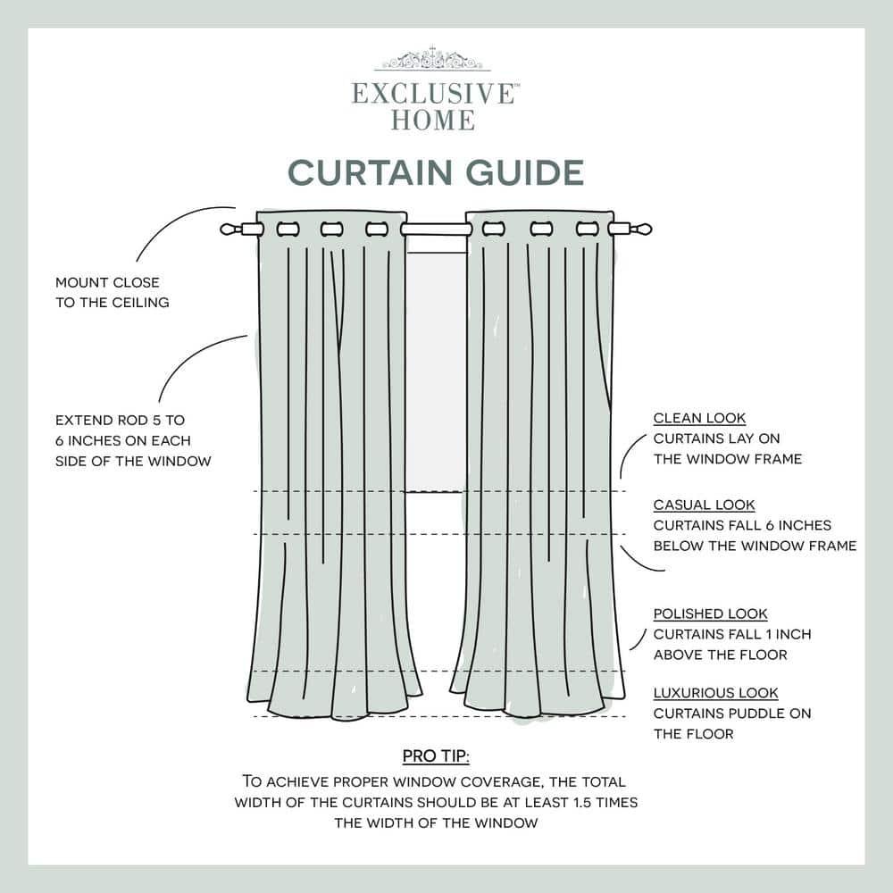 EXCLUSIVE HOME Kochi Light Filtering Linen Blend Grommet Top Curtain Panel Pair, 54"x96", Burgundy
