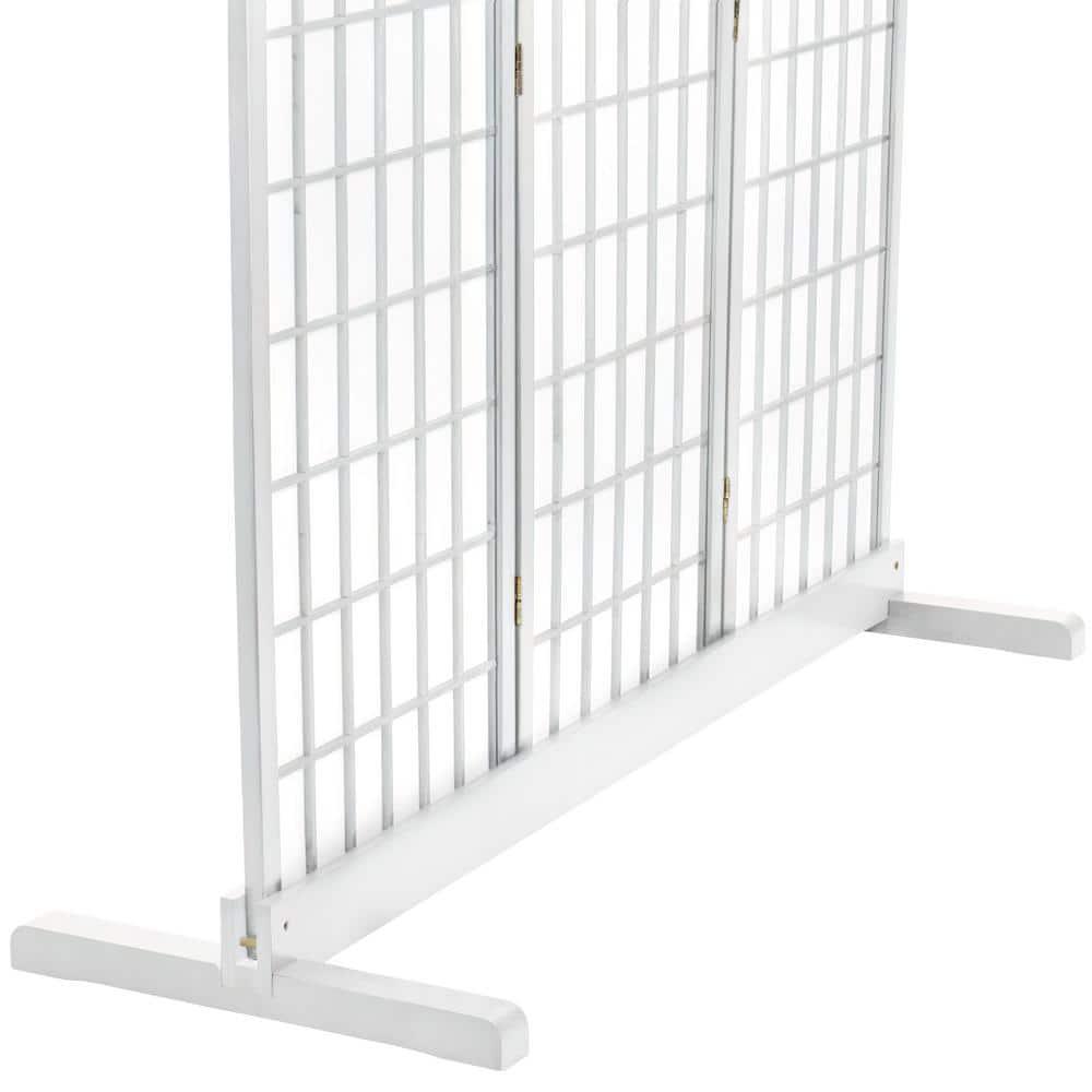 Red Lantern Room Divider Stand (Stand Only), White, for 3 Panel Screens