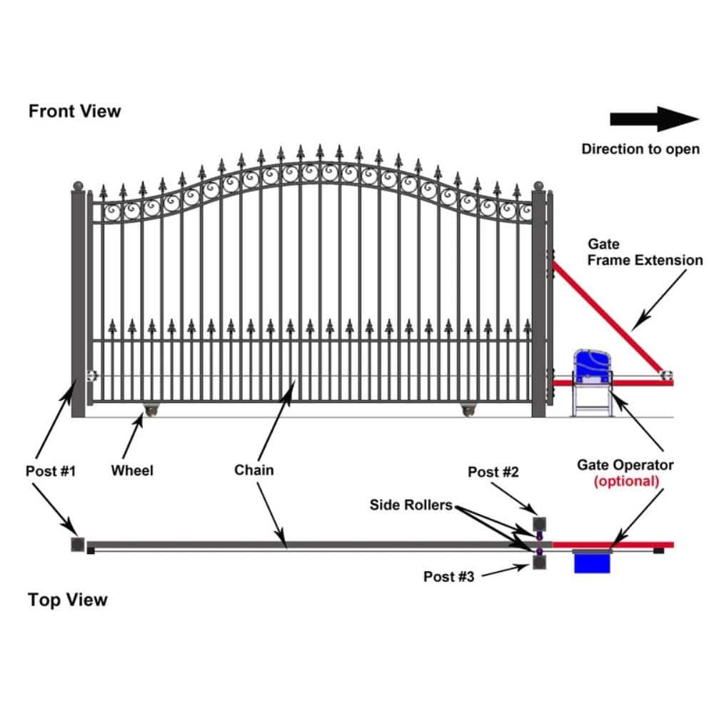 ALEKO Prague Black Metal Gate
