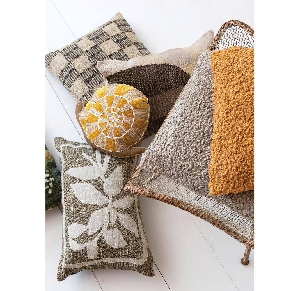 Secret Garden Checkered Reversible Throw Pillow