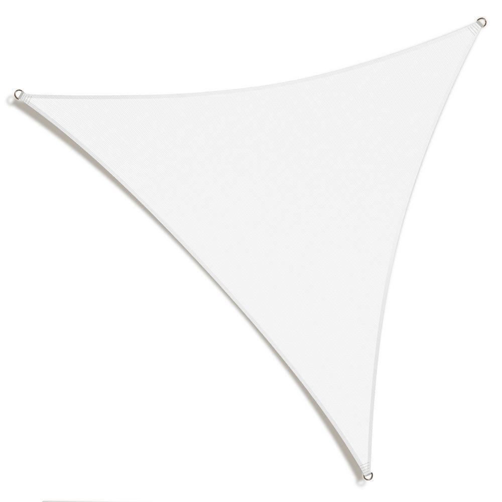 Amgo 18' x 18' x 18' White Triangle Sun Shade Sail Outdoor Canopy Awning UPF50+ AGTAPT8, 95% UV Blockage, Water & Air Permeable, Commercial Standard Heavy Duty (We Make Custom Size)
