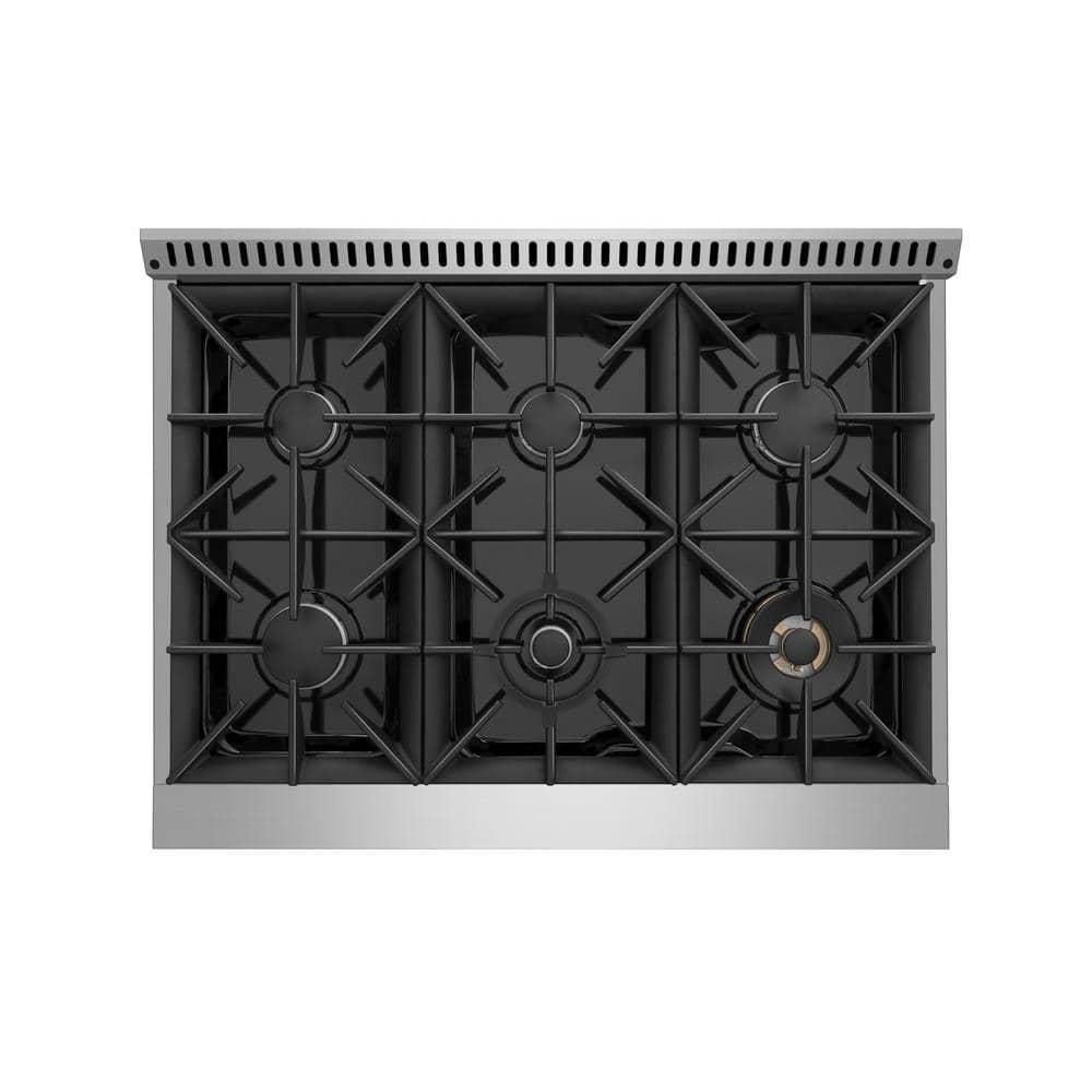 Empava 36" 5.2 Cubic Feet Smart Retro Natural Gas Slide-In Range with 6 Burners