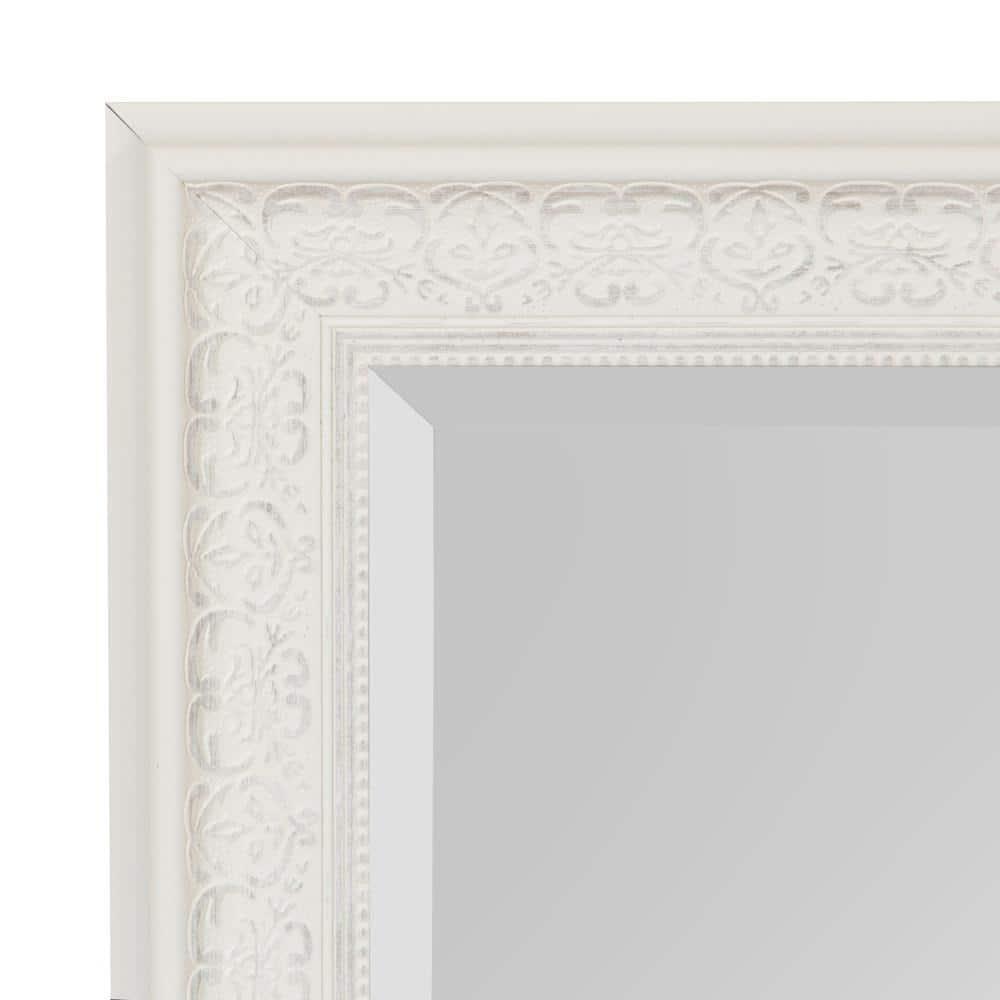 Kate and Laurel - Alysia Decorative Frame Rectangle Wall Mirror, 22.5 x 28.5 White