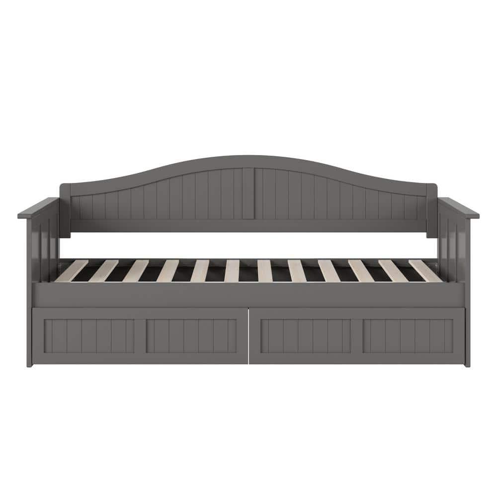 AFI Nantucket Twin Wood Daybed with Set of 2 Drawers in Grey