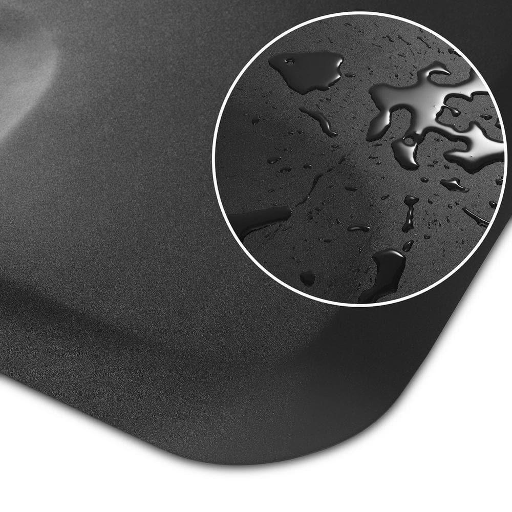 Saloniture 3 ft. x 4 ft. Salon & Barber Shop Chair Anti-Fatigue Mat - Black Semi Circle - 5/8" Thick