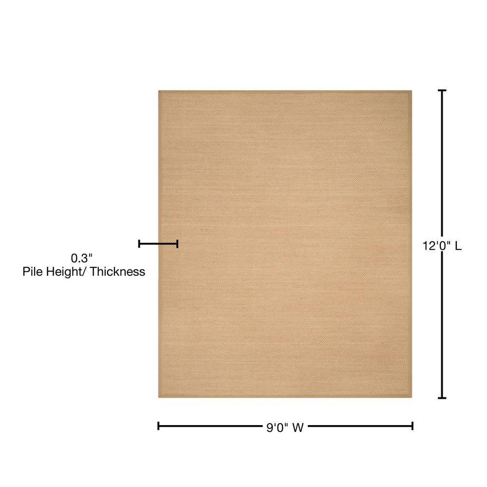 SAFAVIEH Natural Fiber Jovana Border Seagrass Area Rug, Maize/Linen, 9' x 12'
