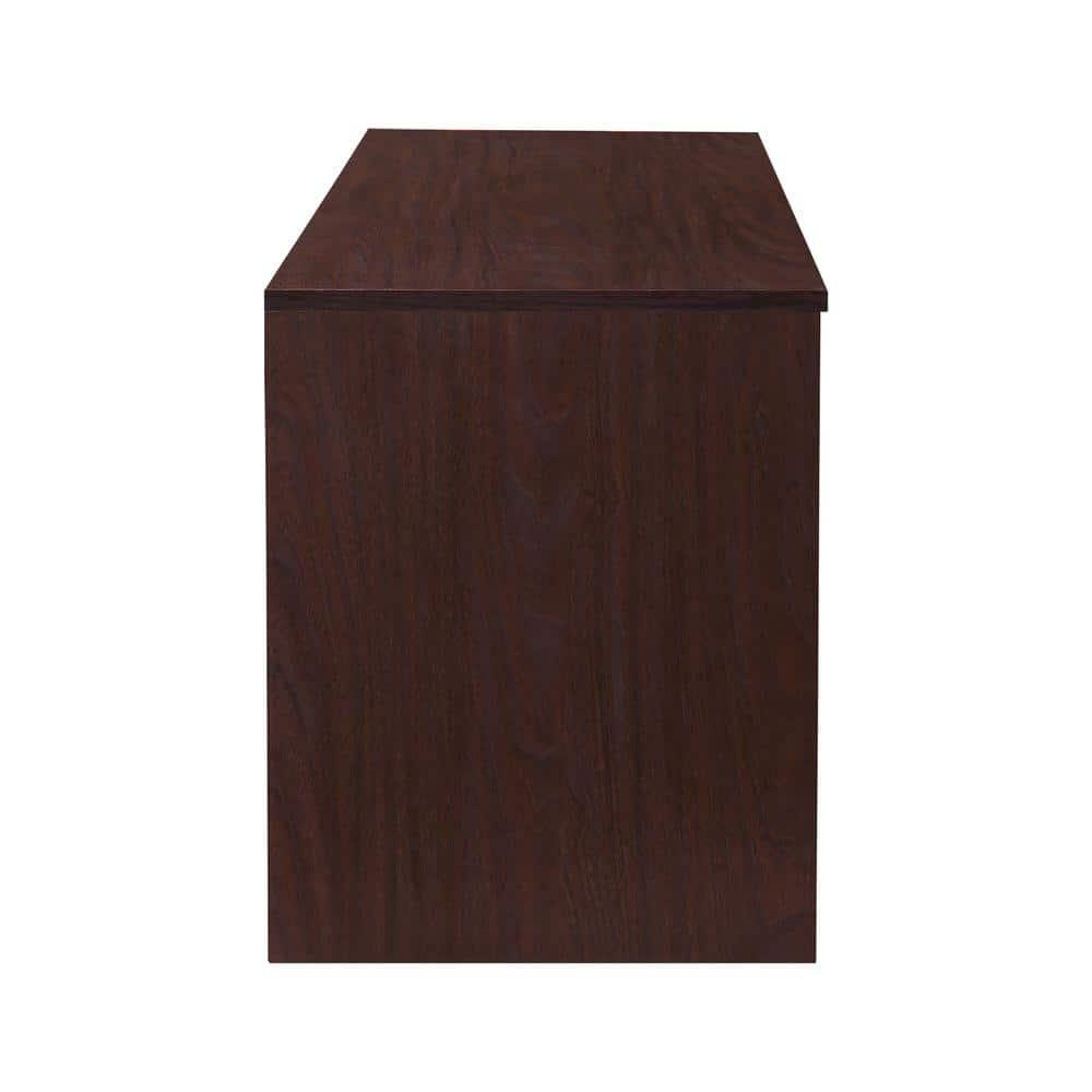 AndMakers 59 in. Farmhouse Walnut TV Stand For TVs Up To 59" with 2 Storage Cabinets, Wood Barn Door Media Television Console Table With Storage