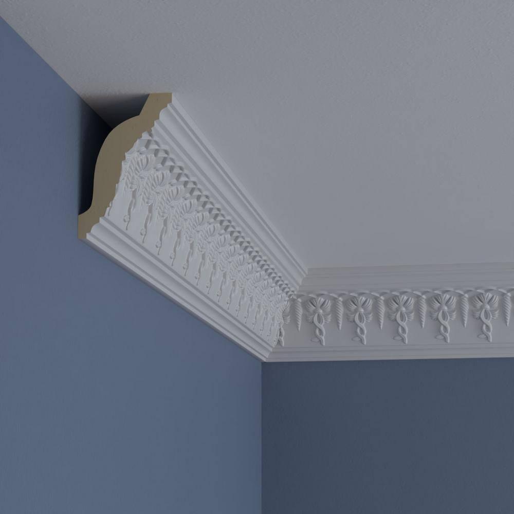 Ekena Millwork 4 1/4"H x 2 3/4"P x 5"F x 94 1/2"L Scott Crown Moulding