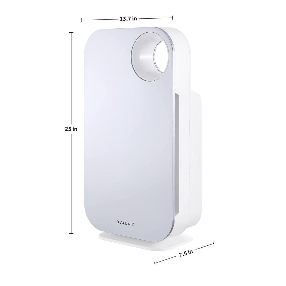 OVAL AIR OVAL AIR 3-Stage H13 True HEPA 5-in-1 Air Purifier reduces Allergies, Asthma, Pets, Odor, Smoke