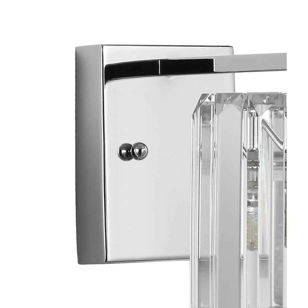 Coco Prism Vintage 4.75" 1-Light Metal/Glass Classic Glam LED Vanity Light, Chrome