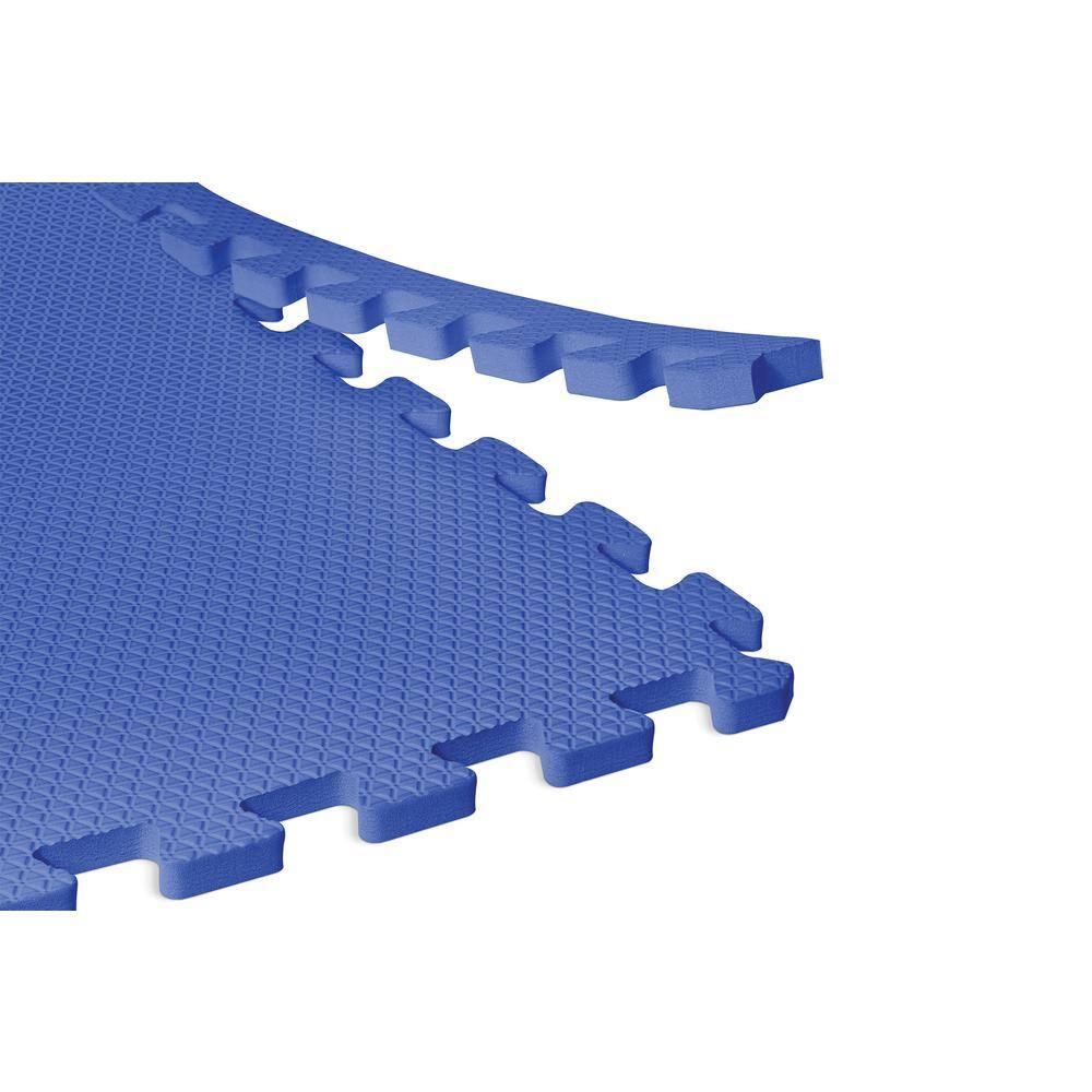 Blue 24 in. x 24 in. EVA Foam Non-Toxic Solid Color Interlocking Tiles (72 sq. ft. - 18 tiles)