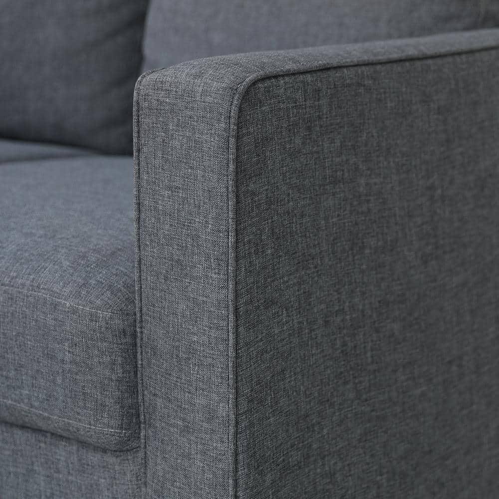Furinno Bayonne Modern Upholstered Loveseat, Gunmetal