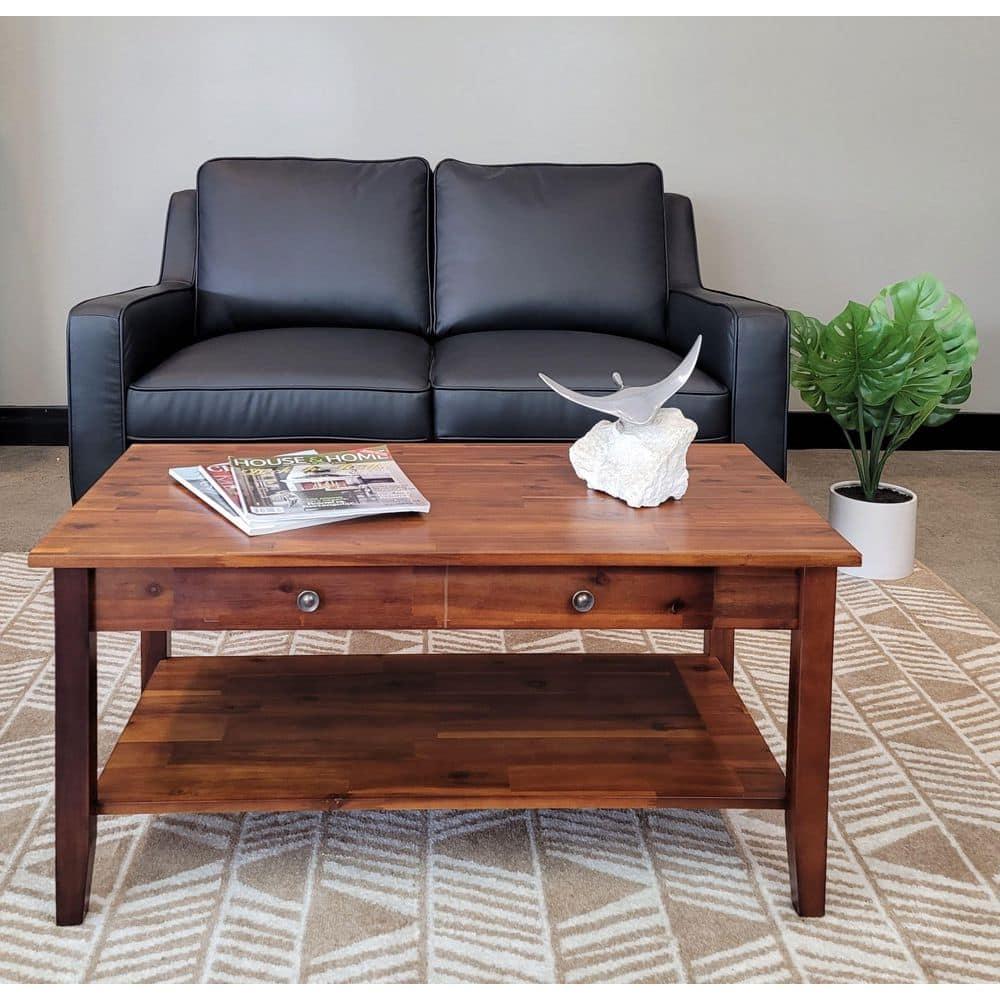 Casual Contemporary Living Solid Acacia Coffee Table - Mahogany