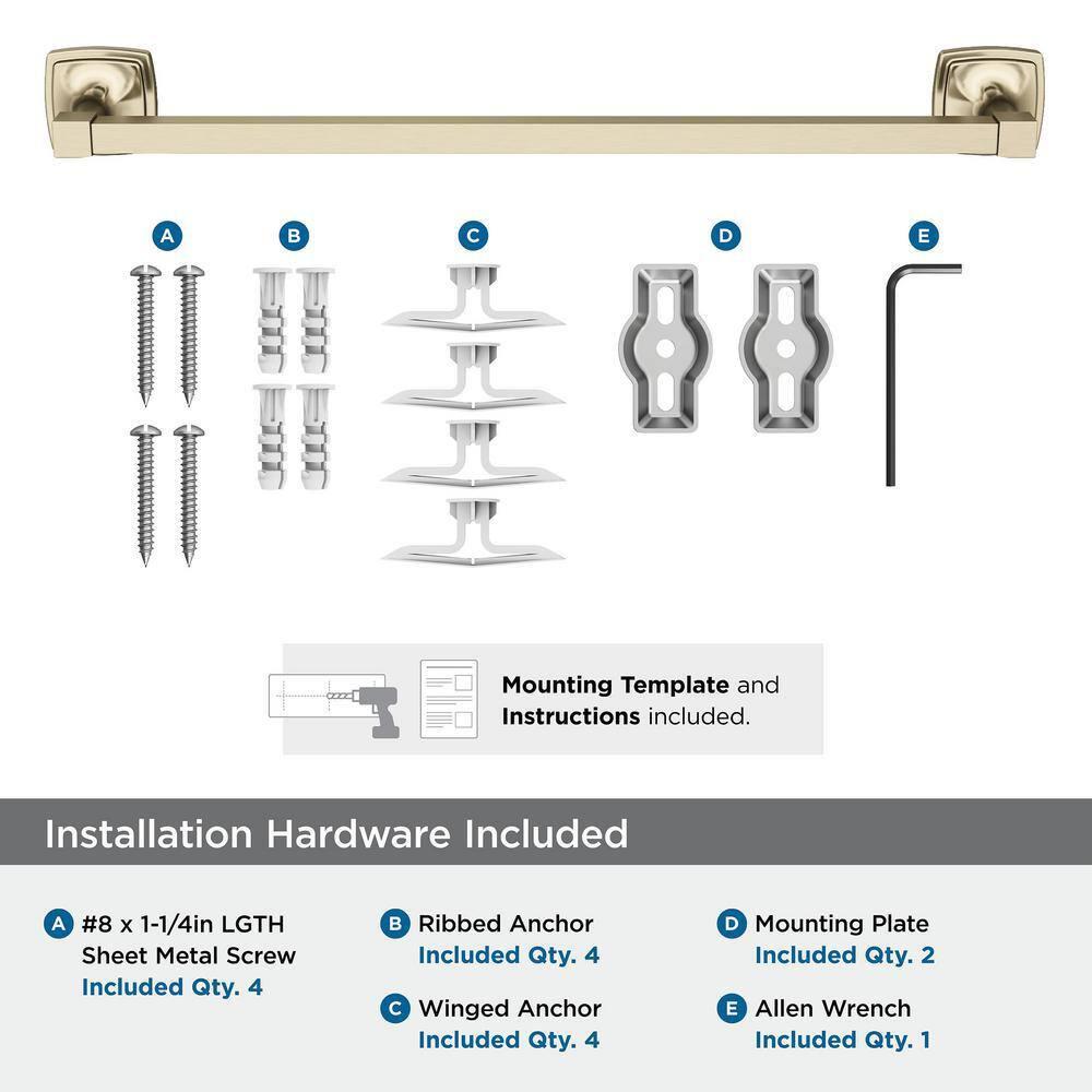 Amerock Stature Golden Champagne 18 inch (457mm) Towel Bar
