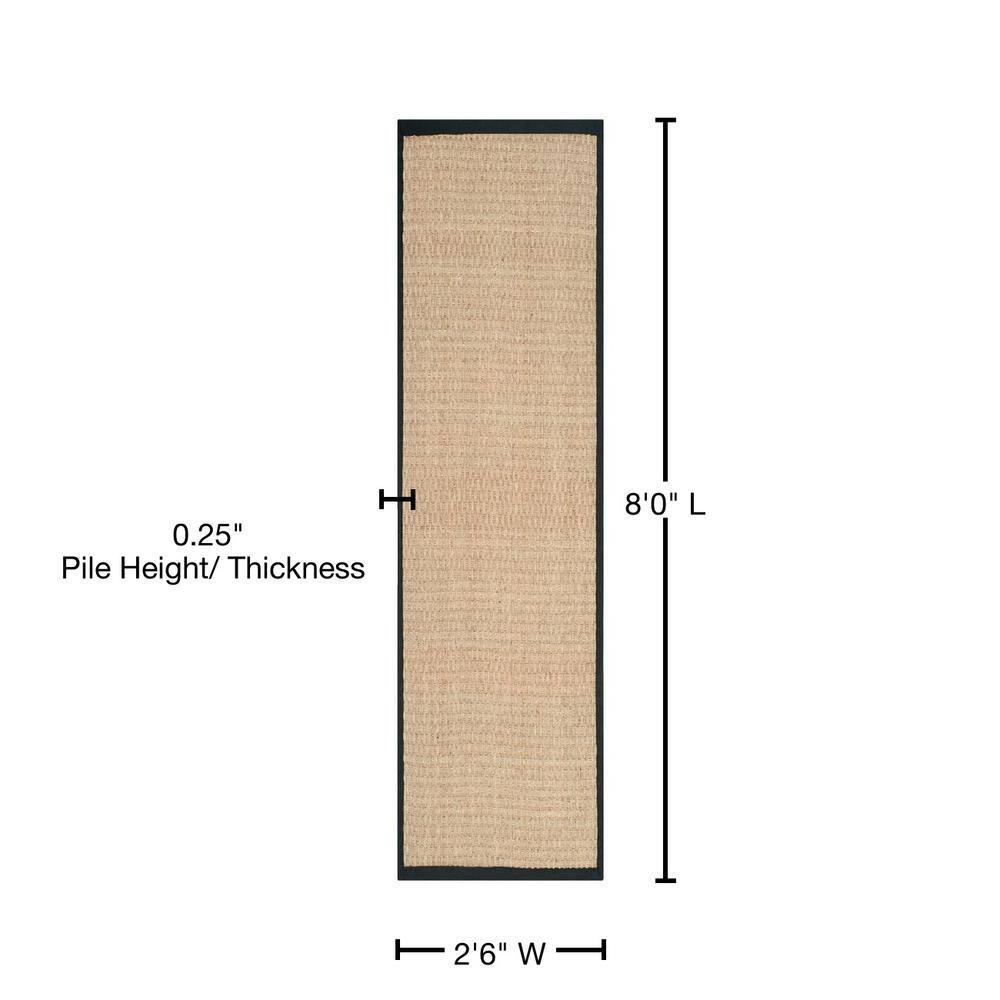 Natural Fiber NF114 Power Loomed Indoor Runner Rug - Natural/Black - 2'6"x8' - Safavieh.