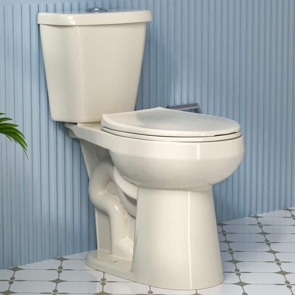 Aguamaph T2019RT 19 in. 2-Piece Toilet 1.1/1.6 GPF Dual Flush Round Toilet ADA Height with Soft-Close Seat