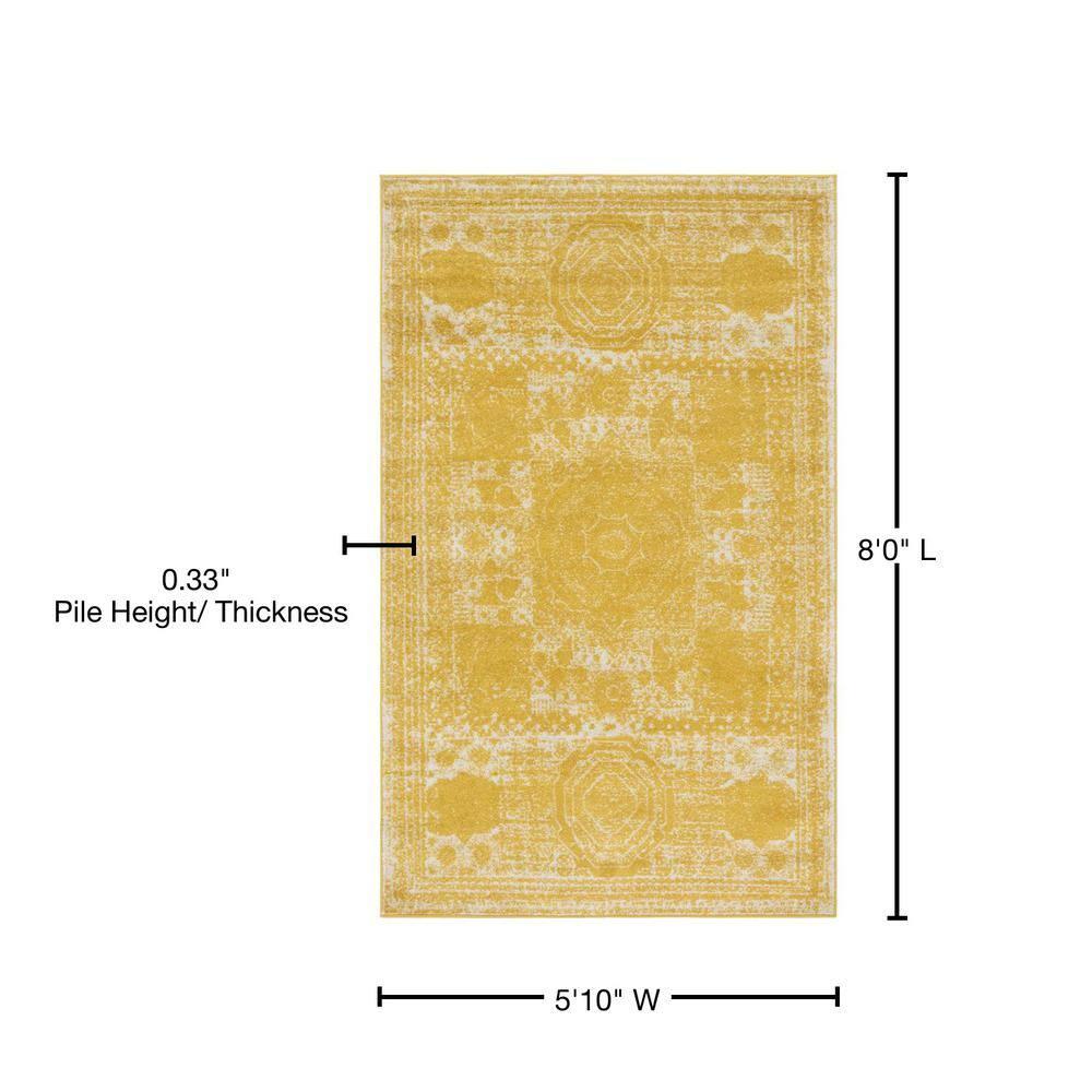 Bromley Wells Yellow 5 ft. x 8 ft. Area Rug