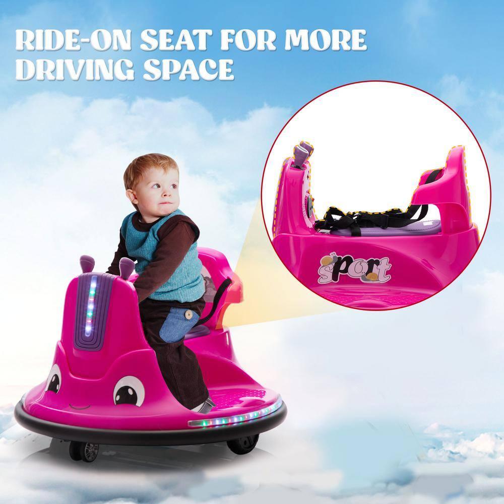 Clearance!12 Volt Bumper Car for Kids Toddlers, Battery Powered Ride On Bumper Car with Remote Control, Kids Ride on Toys for 3-8 Year Old Boys Girls, Baby Bumper Car with Music, Flashing Light