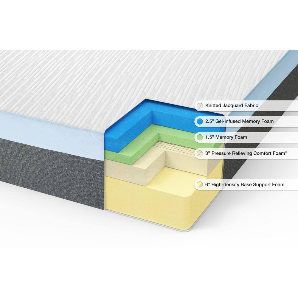 Zinus Pressure Relief 13" Gel Memory Foam Mattress, Adult, California King