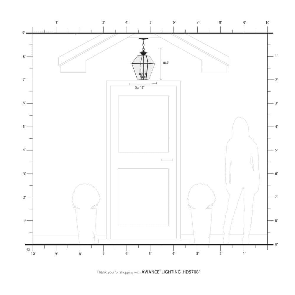 Livex Lighting Westover 3 Light Outdoor Chain Lantern