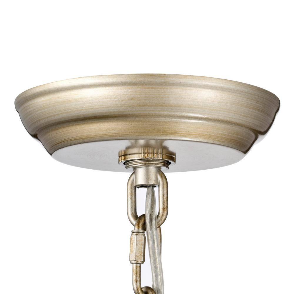 The Lighting Shop Rosa 6-Light Brushed Silver-ish Champagne Electric Flower Crystal Chandelier