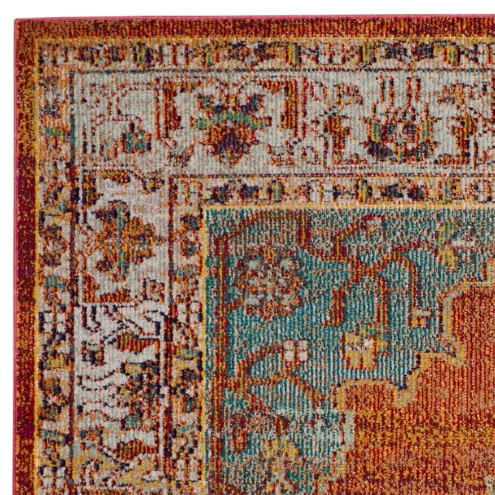 Crystal CRS500 Power Loomed Area Rug - Orange/Light Blue - 5'x8' - Safavieh.