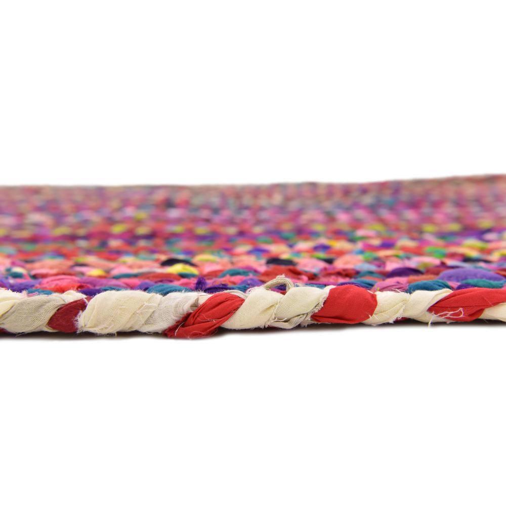 Unique Loom Braided Chindi Collection Area Rug - Layer (3' 3" x 5' 1" Oval Multi/Blue)