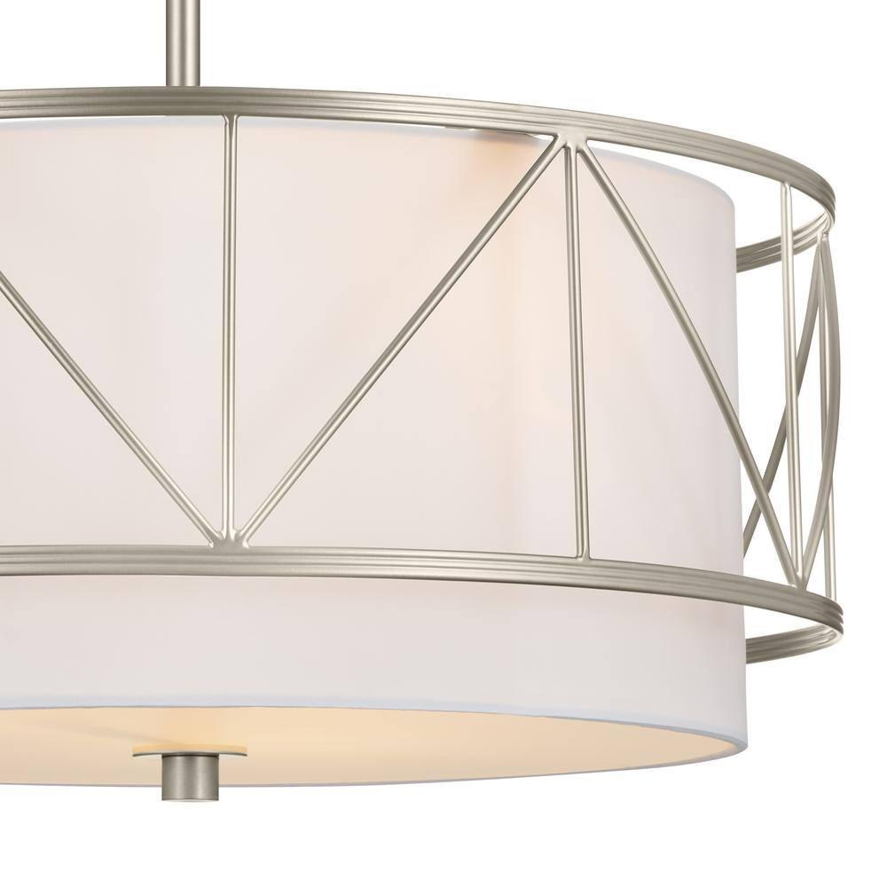 52075SN-Kichler Lighting-Birkleigh - 3 Light Convertible Semi-Flush Mount In Art Deco Style-9.5 Inches Tall-Satin Nickel Finish
