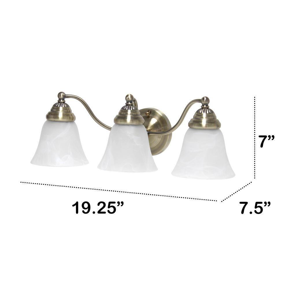 Traditional 3 Light Curved Metal Vanity Wall Light Fixture, ETL Listed - Lalia Home