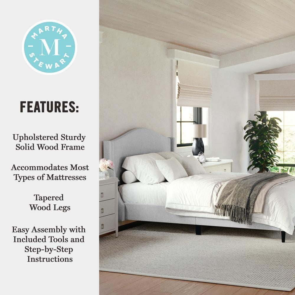 Martha Stewart Martha Stewart Amelia Upholstered Platform Bed With Curved Headboard