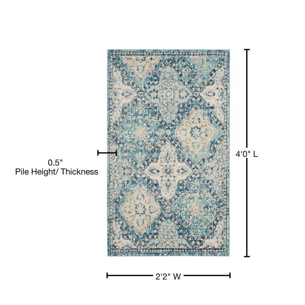 Evoke EVK274 Power Loomed Indoor Accent Rug - Light Blue/Ivory - 2'2"x4' - Safavieh