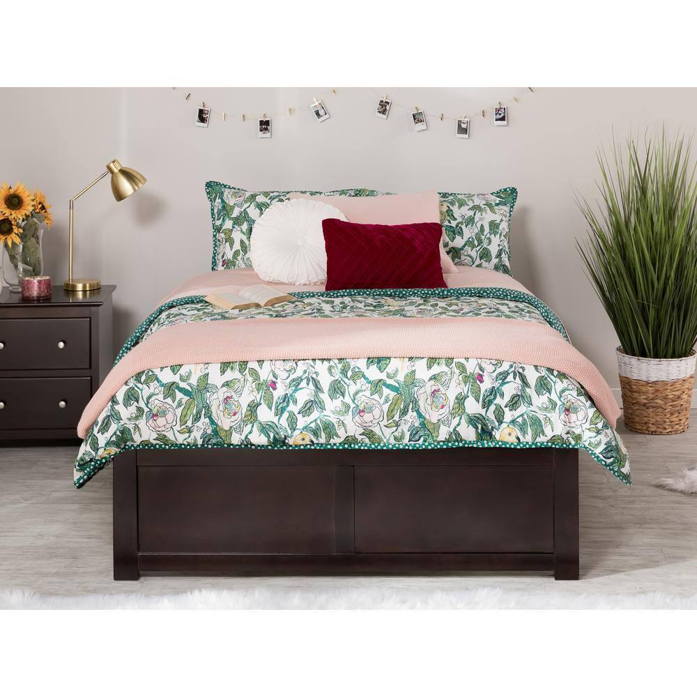 Concord Queen Bed with Footboard and Twin Extra Long Trundle in Espresso
