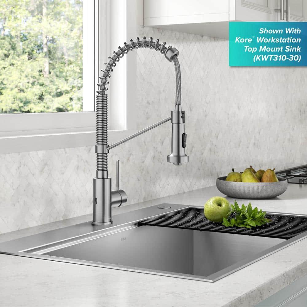 Kraus Bolden Touchless Sensor Commercial Style 2-Function Single Handle Pull-Down Kitchen Faucet