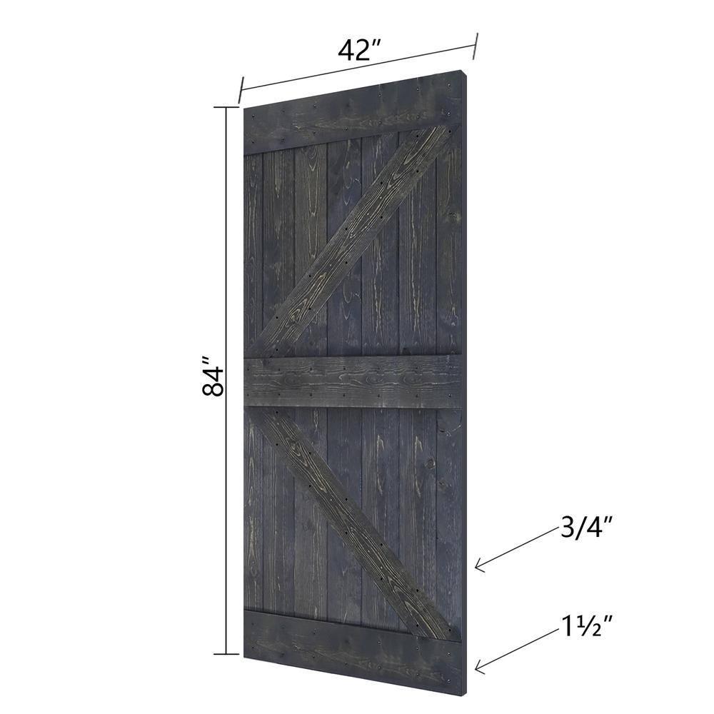 IsLife K Style Solid Wood Sliding Barn Door Without Hardware Kit (Door Slab Only) - Assembly Needed