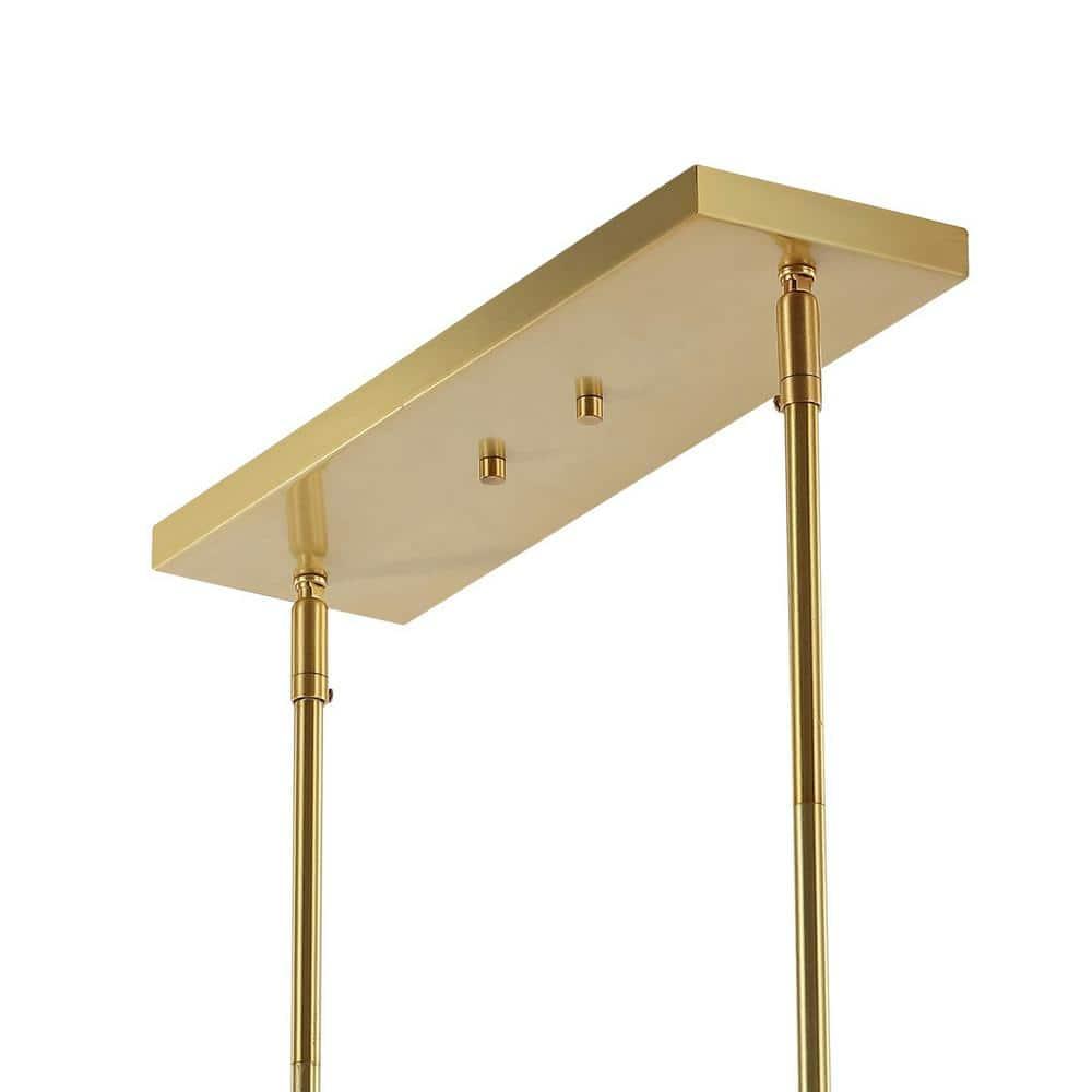 JONATHAN Y Luca Parisian 45.5" 5-Light Modern Glam Iron Globe Linear LED Pendant, Brass Gold/White