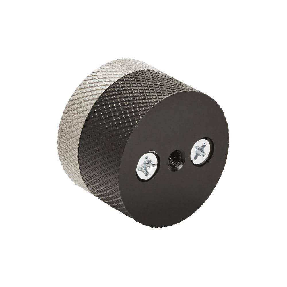 Amerock | Cabinet Knob | Matte Black/Silver Champagne | 1-1/4 inch (32 mm) Diameter | Transcendent | 1 Pack | Drawer Knob | Cabinet Hardware
