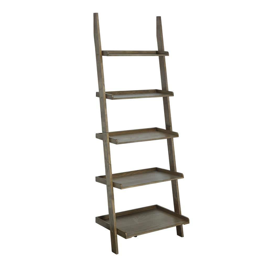 Convenience Concepts American Heritage 5-Shelf Ladder Bookcase, Driftwood