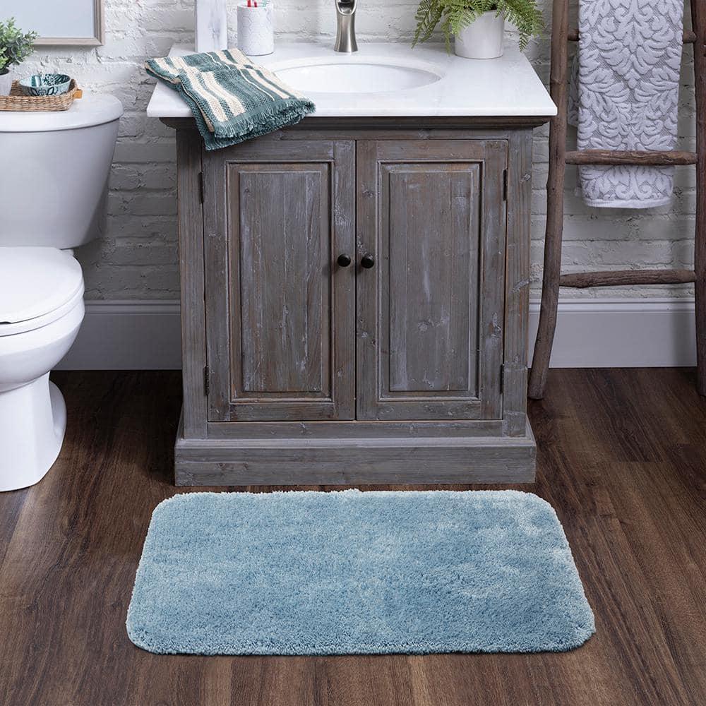 BrylaneHome The Elegance Bath Rug Collection - Bath Rug - 24" W 40" L, Sky Blue