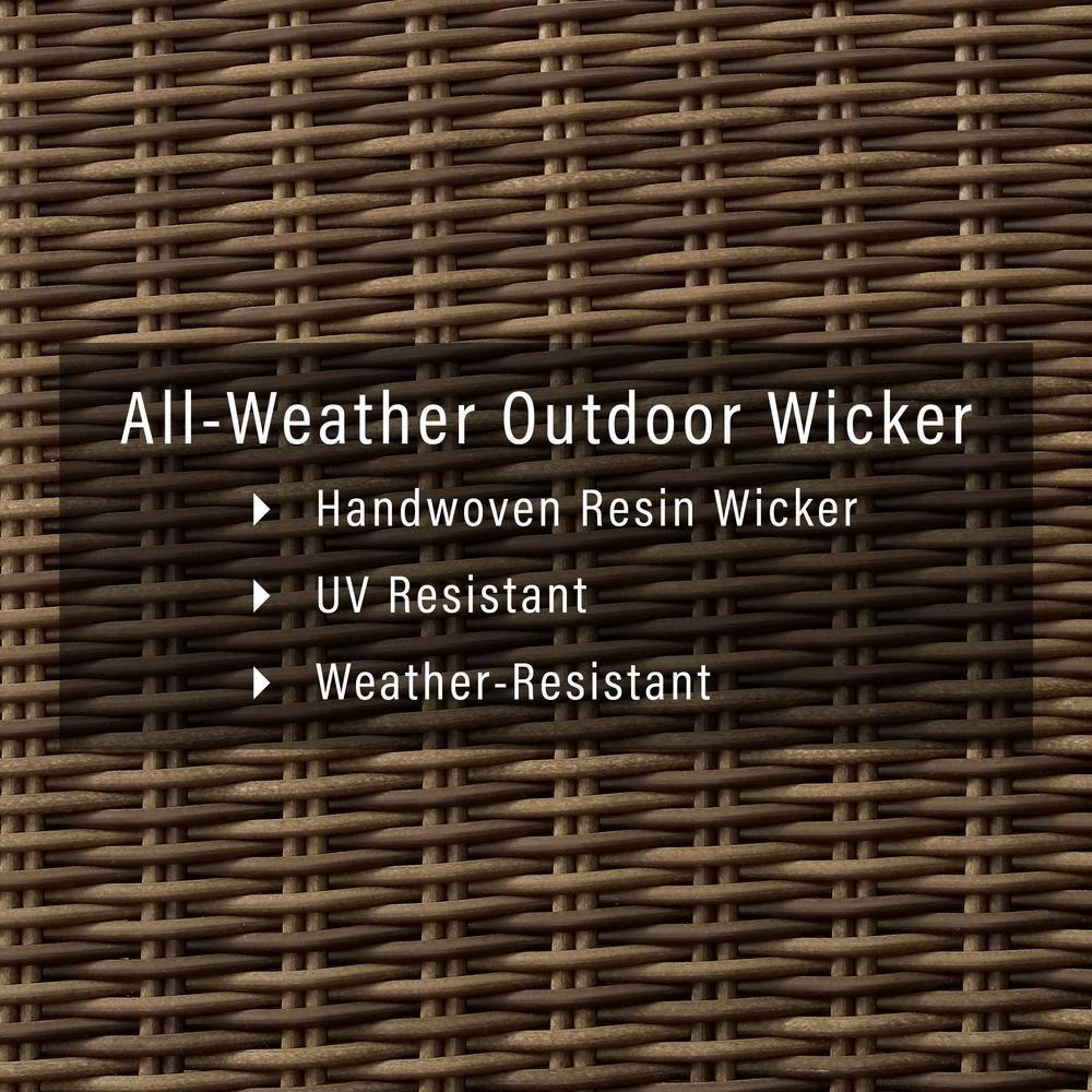 Bradenton Outdoor Steel Swivel Rocking Chair Gray/Weathered Brown - Crosley: Resin Wicker, Moisture-Resistant Cushions