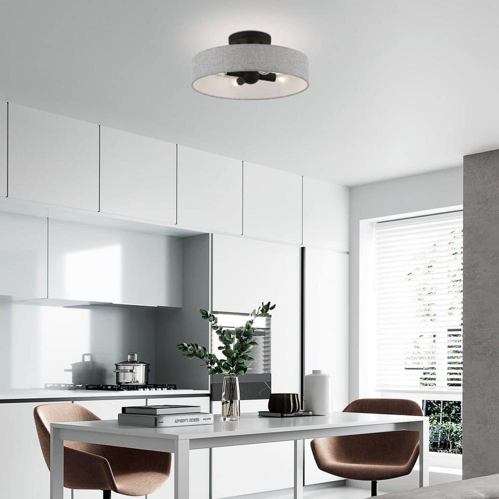Livex Lighting Elmhurst 4 - Light Semi-Flush Mount in  Black