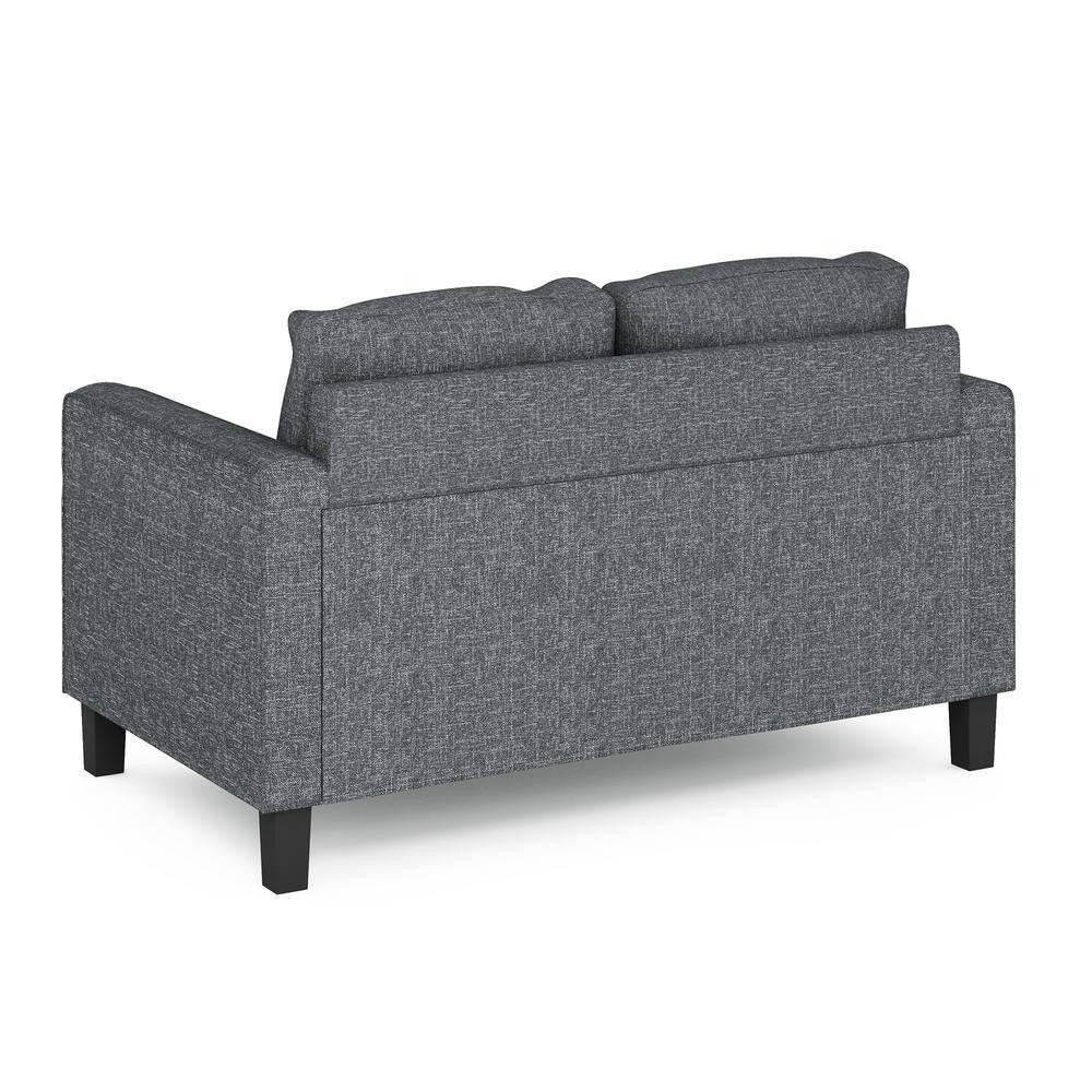 Furinno Bayonne Modern Upholstered Loveseat, Gunmetal