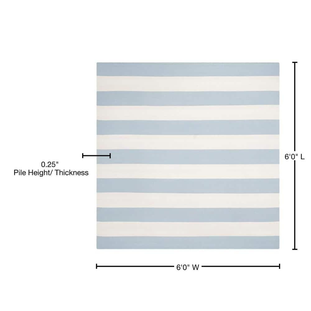 Montauk MTK712 Hand Woven Indoor Area Rug - Sky Blue/Ivory - 6'x6' - Safavieh.