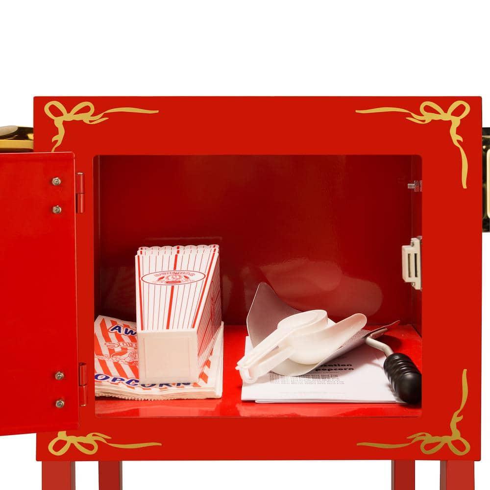 Superior Popcorn 8 oz. Movie Night Popcorn Maker Machine and Cart - Red