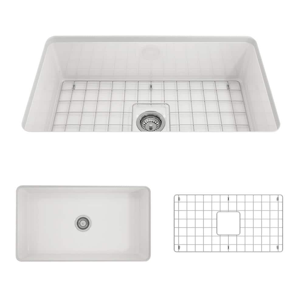 BOCCHI 1362-001-0120 Sotto 32'' L Undermount Fireclay Kitchen Sink